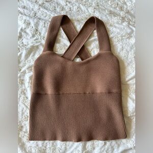 Abercrombie & Fitch Brown Ribbed Knit Tank Top
